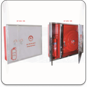Stainless Steel Fire Hose Reel Cabinet with Extinguisher Inside Wall